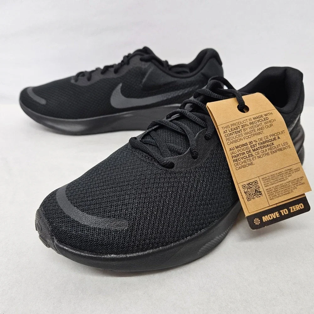 Nike Revolution 7 Running Shoes FB2207-005 Black Off Noir Men's Size 10.5 - Picture 4 of 10